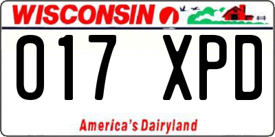 WI license plate 017XPD