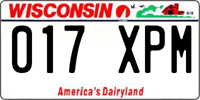 WI license plate 017XPM