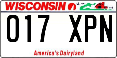 WI license plate 017XPN