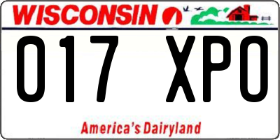 WI license plate 017XPO