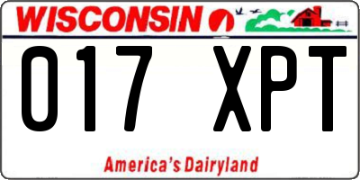 WI license plate 017XPT