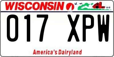 WI license plate 017XPW