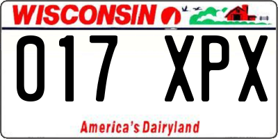 WI license plate 017XPX