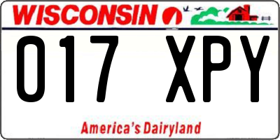 WI license plate 017XPY
