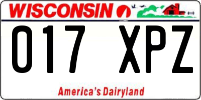 WI license plate 017XPZ