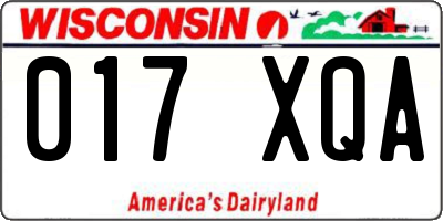 WI license plate 017XQA