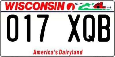 WI license plate 017XQB