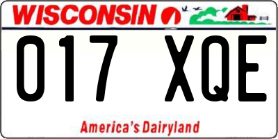 WI license plate 017XQE