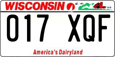 WI license plate 017XQF
