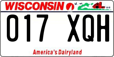 WI license plate 017XQH