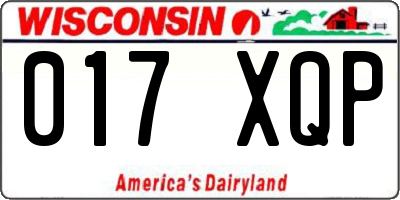 WI license plate 017XQP