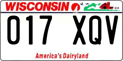 WI license plate 017XQV