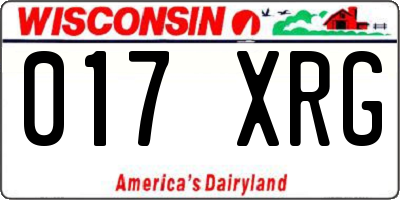 WI license plate 017XRG