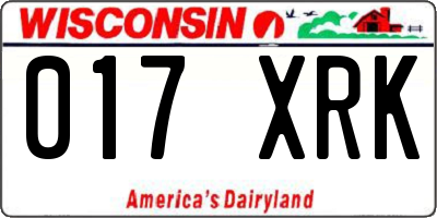 WI license plate 017XRK