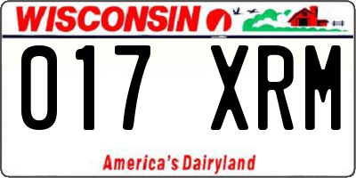WI license plate 017XRM