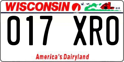 WI license plate 017XRO