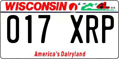 WI license plate 017XRP