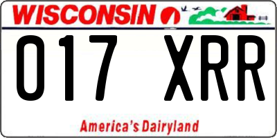 WI license plate 017XRR