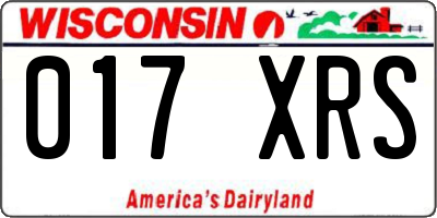 WI license plate 017XRS