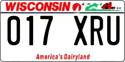 WI license plate 017XRU