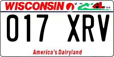 WI license plate 017XRV