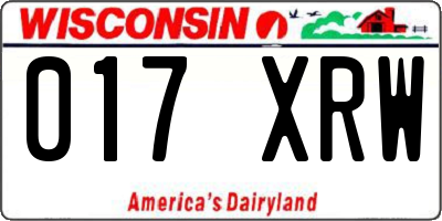 WI license plate 017XRW