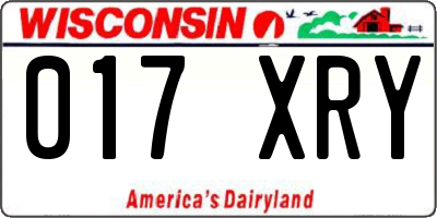 WI license plate 017XRY