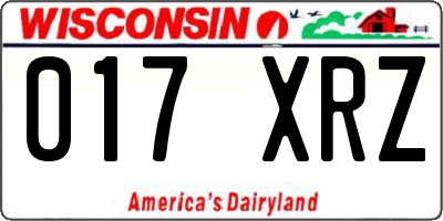 WI license plate 017XRZ