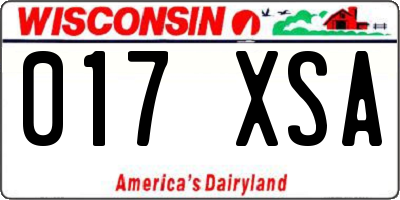 WI license plate 017XSA