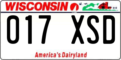 WI license plate 017XSD