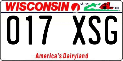 WI license plate 017XSG