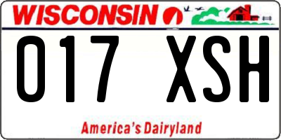 WI license plate 017XSH