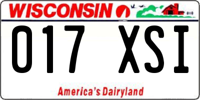 WI license plate 017XSI