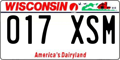 WI license plate 017XSM