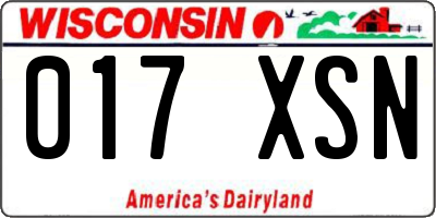 WI license plate 017XSN