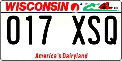 WI license plate 017XSQ