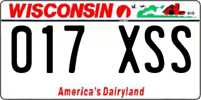 WI license plate 017XSS