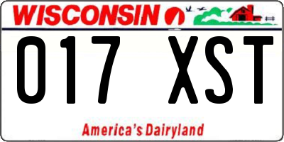 WI license plate 017XST