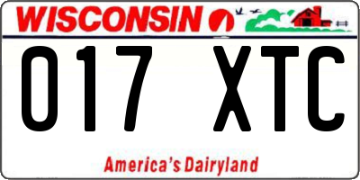 WI license plate 017XTC