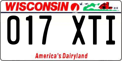 WI license plate 017XTI