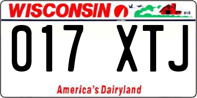 WI license plate 017XTJ