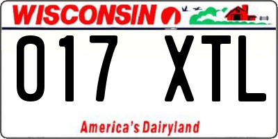 WI license plate 017XTL