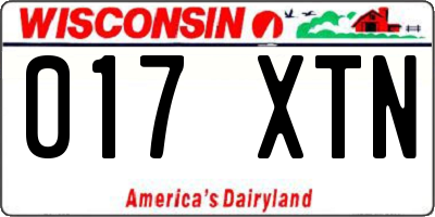 WI license plate 017XTN