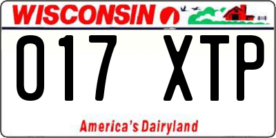 WI license plate 017XTP