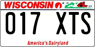WI license plate 017XTS