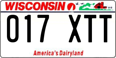 WI license plate 017XTT