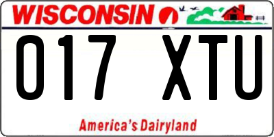 WI license plate 017XTU