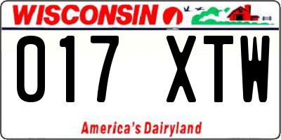 WI license plate 017XTW