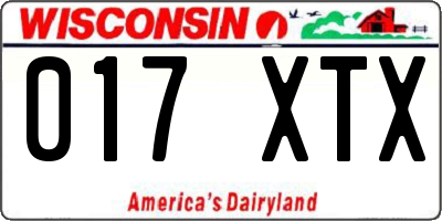 WI license plate 017XTX