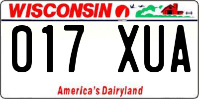 WI license plate 017XUA
